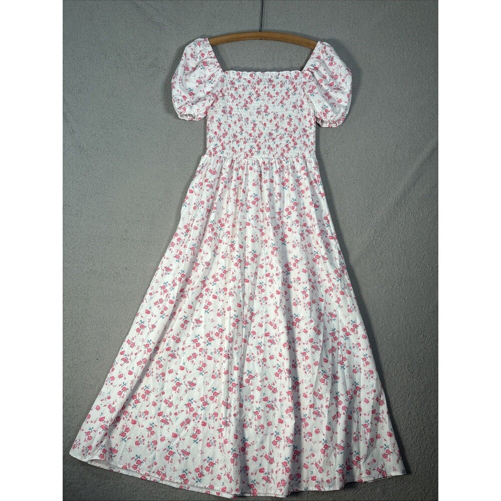 SHEIN‎ Women's Size M Milk Maid Maxi Pink Flowers Ditsy Coquette Soft Girl Flowy - Picture 11 of 12